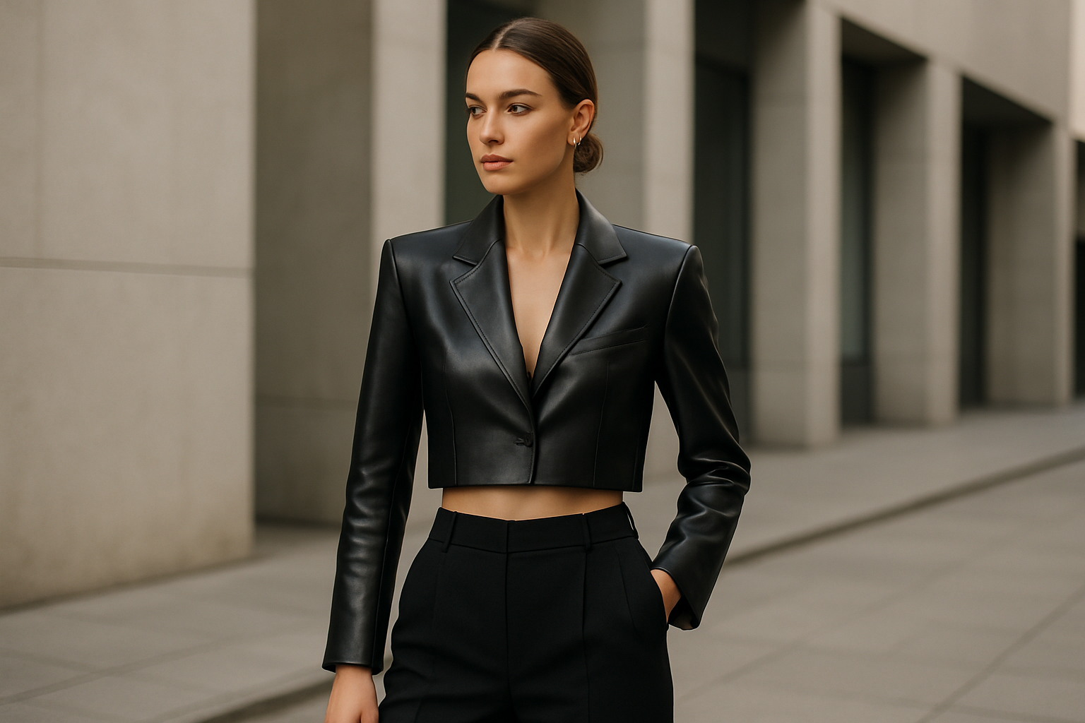 Cropped Leather Blazers in Women’s Fashion
